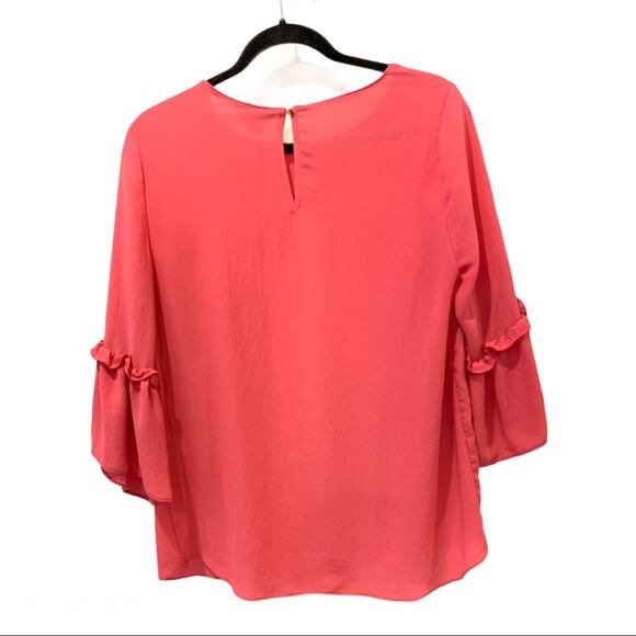 F&F Pink Blouse 3/4 length bell sleeves Size 8 - Picture 2 of 4